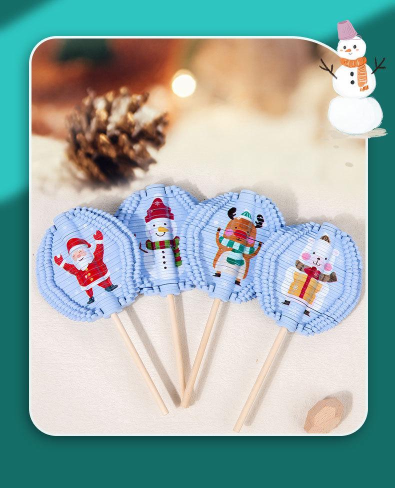 Product Introduction of Christmas Ornament Children's Educational Facial Makeup Rotating Lollipop Decompression Decompression Fei's Series Leaves Creative Toys 2