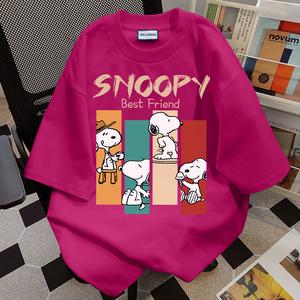 HP-220g store creative printing T-shirt Snoopy cartoon animation short-sleeved, home leisure shirt men and women with the same large size short-sleeved （Shipped within 24 hours).S-XXXLSize Comfortable Women's Clothing