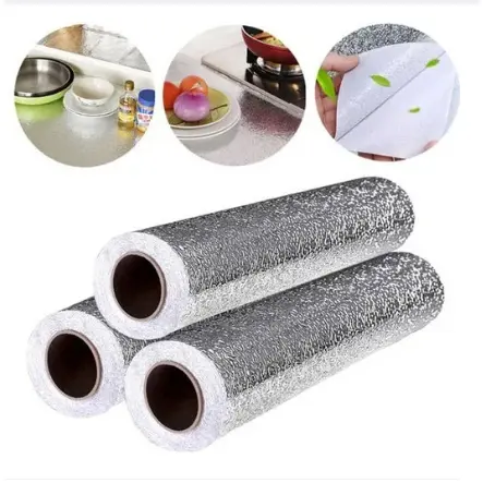 Giấy Bạc Dán Bếp 2M, Giấy Dán Bếp Tiện Lợi Chống Bẩn, Decor Phòng