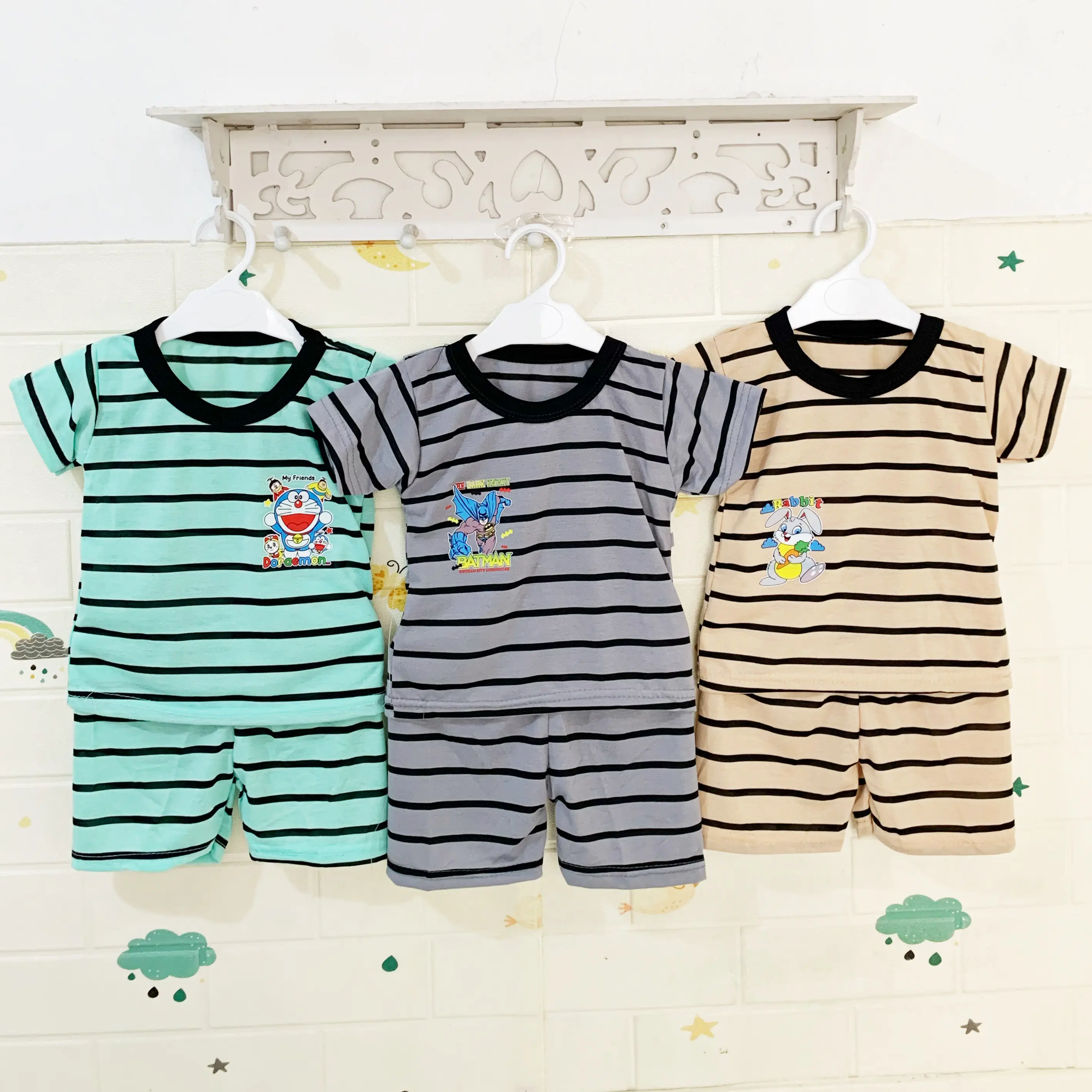 PROMO 3 PASANG STELAN GARIS BAJU ANAK LAKI-LAKI 1-4 TAHUN/STELAN BAJU ANAK/BAJU ANAK MURAH/BAJU ANAK TERBARU Bunda Katun