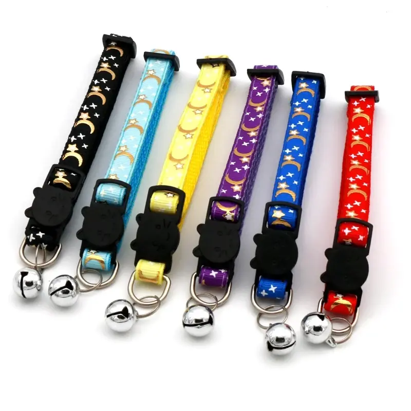 Kalung Lonceng Kucing Anjing Motif MOON & STAR (GESPER KEPALA KUCING) 1