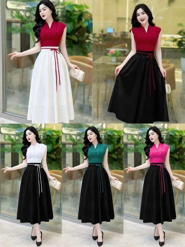 [MIỄN SHIP] BST MDU4014 Váy Mango Hàn 2 Lớp - Thiết Kế Sang Trọng và Cuốn Hút Dành Cho Nữ Women Dress Đen
