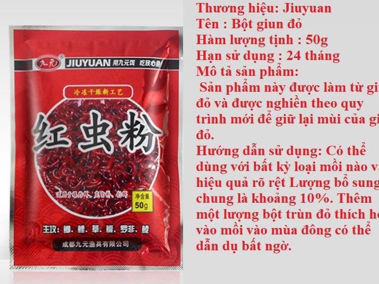 Bột Giun Đỏ  Nhập Khẩu Cao Cấp - Phù Hợp Đánh Nhiều Loại Cá giun  say mồi câu  hạt dẻo 5