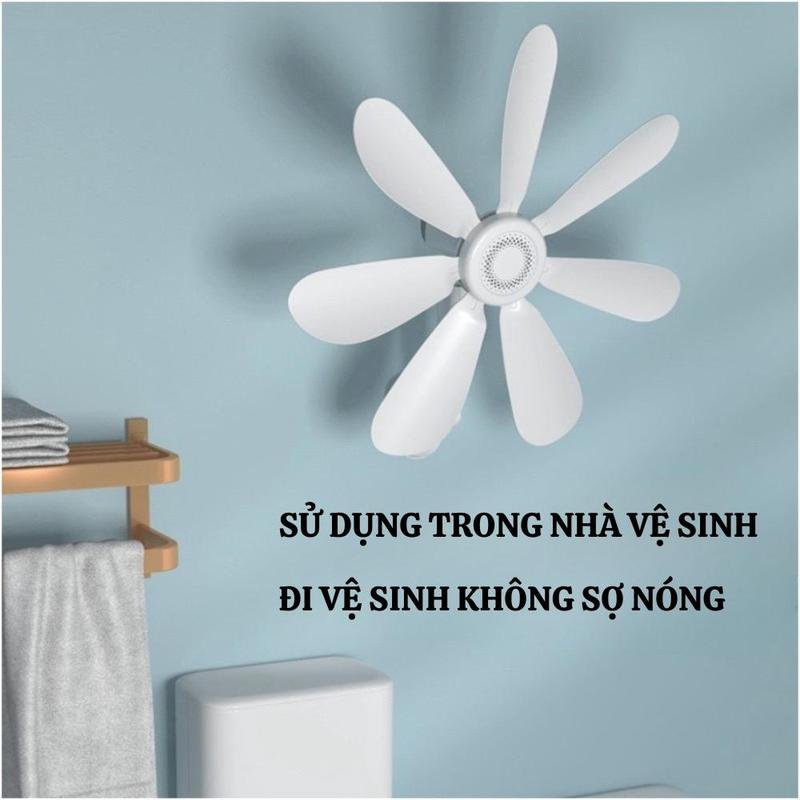QuạT Treo Tường Mini 7 Cánh Quạt Âm Thanh Nhỏ Chống Ồn Kèm Miếng Dán Fan HH-417 6