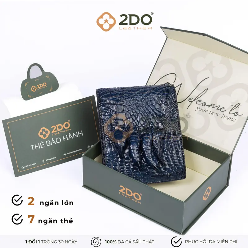 Ví Móng Da Cá Sấu Nam Da Thật 12.5cmx9.5cm 3