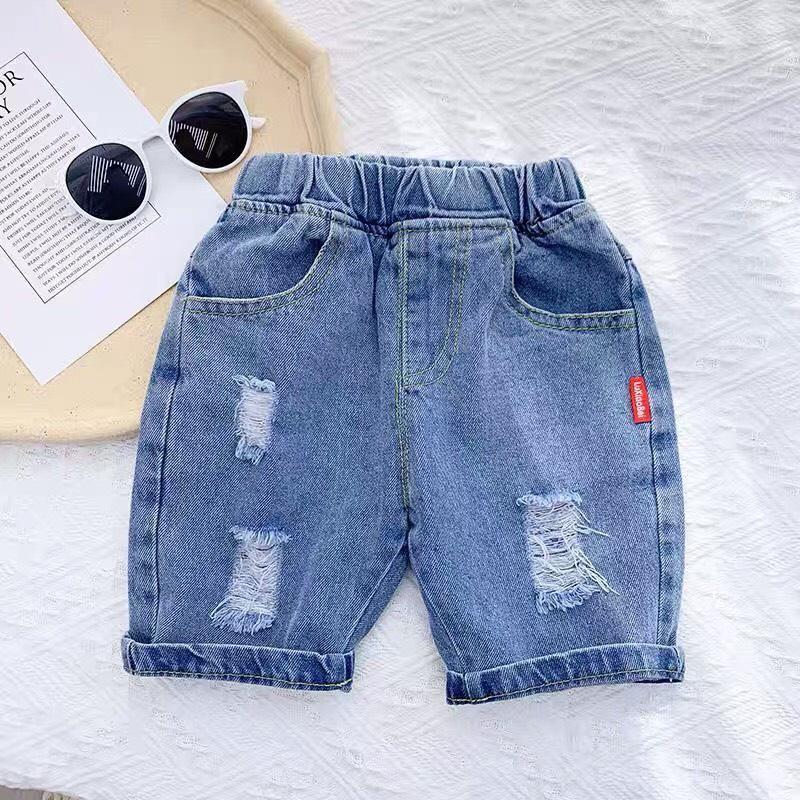 Quần jeans đùi rách mốc cho bé 10-26kg