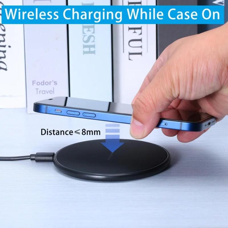 Product Introduction of 15W Wireless Charger, Wireless Charging Pad with Type-C Cable, Portable Fast Charging Pad Compatible with Multiple Smartphones 3