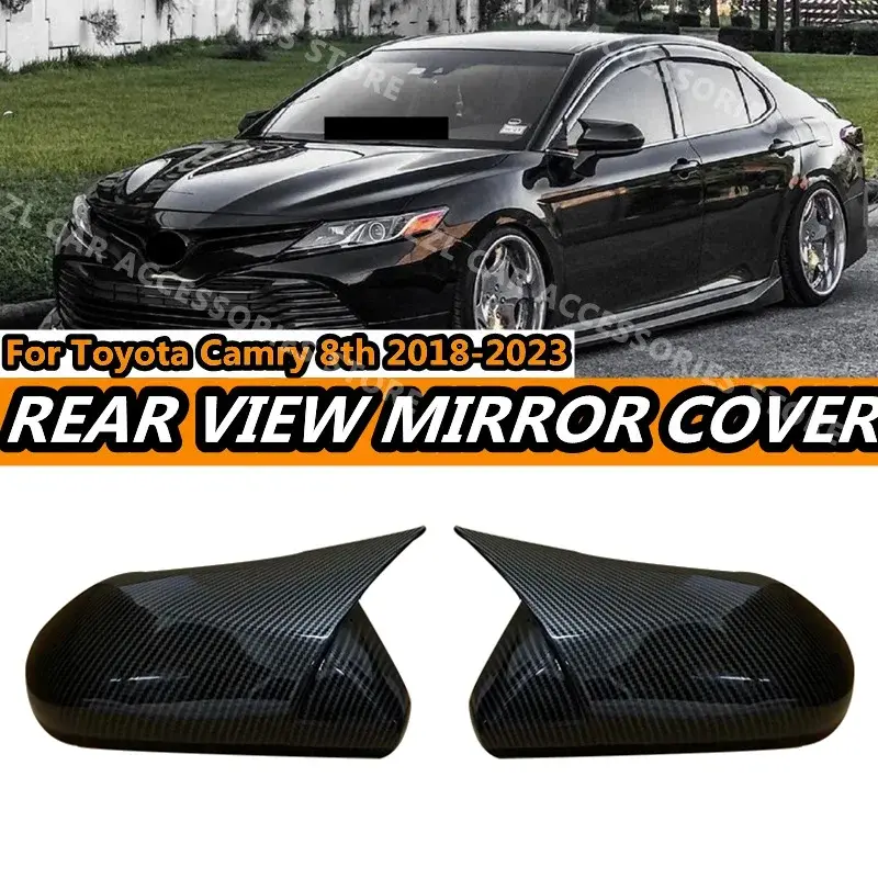 Fit For Toyota Camry Avalon 2018-2023 Pair Car Side Wing Rearview Mirror Cover Trim Decor Caps Car External Accessories