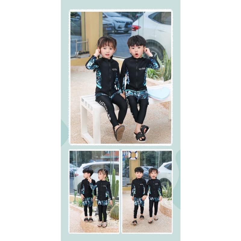 Product Introduction of Ready stock children's swimsuit medium and large children's split swimsuit long sleeve trousers boys and girls jellyfish wetsuit zipper student swimsuit 9