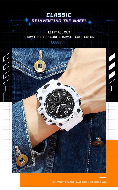 Product Introduction of MSTIANQ Men's Youth Original ElectronicWatch High School Student Trend Hand Clock SportsWaterproof Luminous Red Digital Wristwat 11
