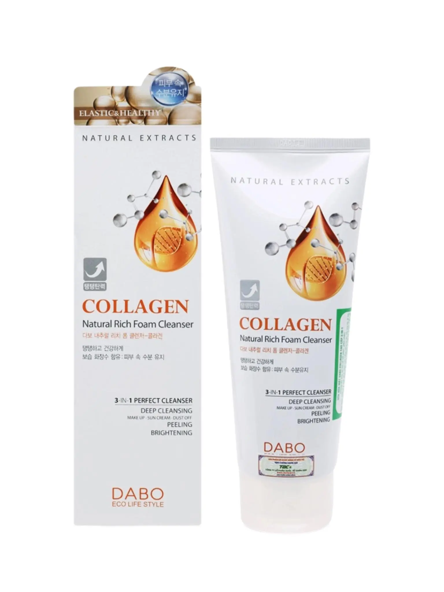 Sữa rửa mặt Dabo Collagen Rich Foam Cleanser cao cấp 3 in 1 ( 180ml ) Skincare