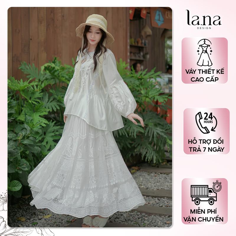 Set váy Thạch Thảo thiết kế La.na cao cấp say mê mọi ánh nhìn tay áo dài tay nữ tính họa tiết hoa đặc biệt - SV2447
