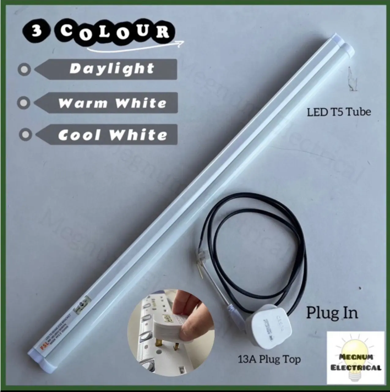 【Termasuk Pemasangan】Pasang Siap Plug In LED T5 Tube Light Ceiling Wall Strip Lights Lampu Hiasan Akuarium Siling