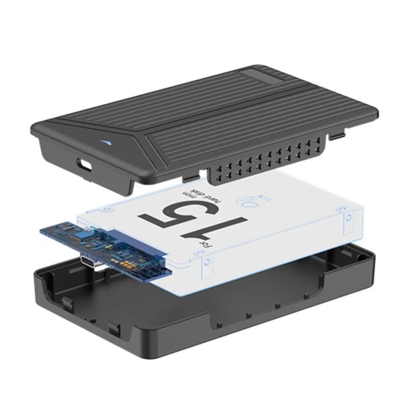 Product Introduction of USB 3.1 Mobile Hard Disk Box 2.5 Inch SATA Hard Disk Box SSD Enclosure Support 15mm Hard Drive for Computer Notebook 12