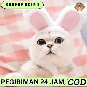 babepetshop TOPI BUNNY Topi Telinga Kucing Kelinci untuk Anjing / Kucing Kecil Kostum Telinga Kelinci untuk Kucing Anjing Cat Dog Costum Bando Rabbit