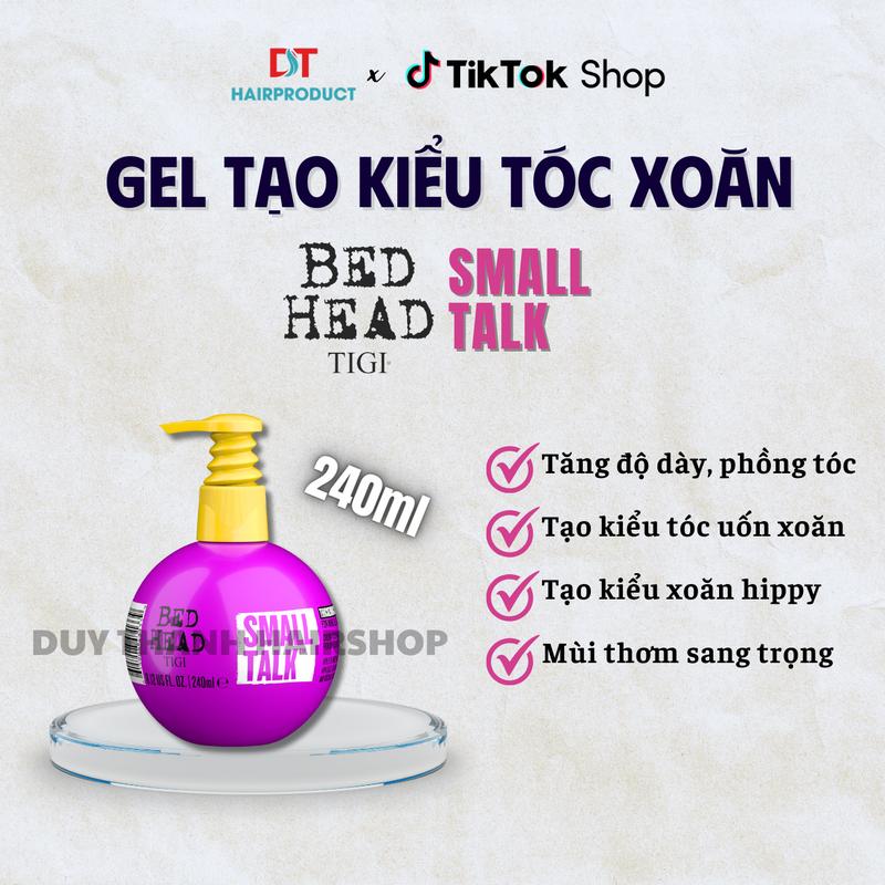 Gel tạo kiểu Tigi Small Talk 240ml hàng Mỹ | Không Bết Dính, không cứng, giữ ẩm cao, giúp tóc xoăn căng nảy vào nếp