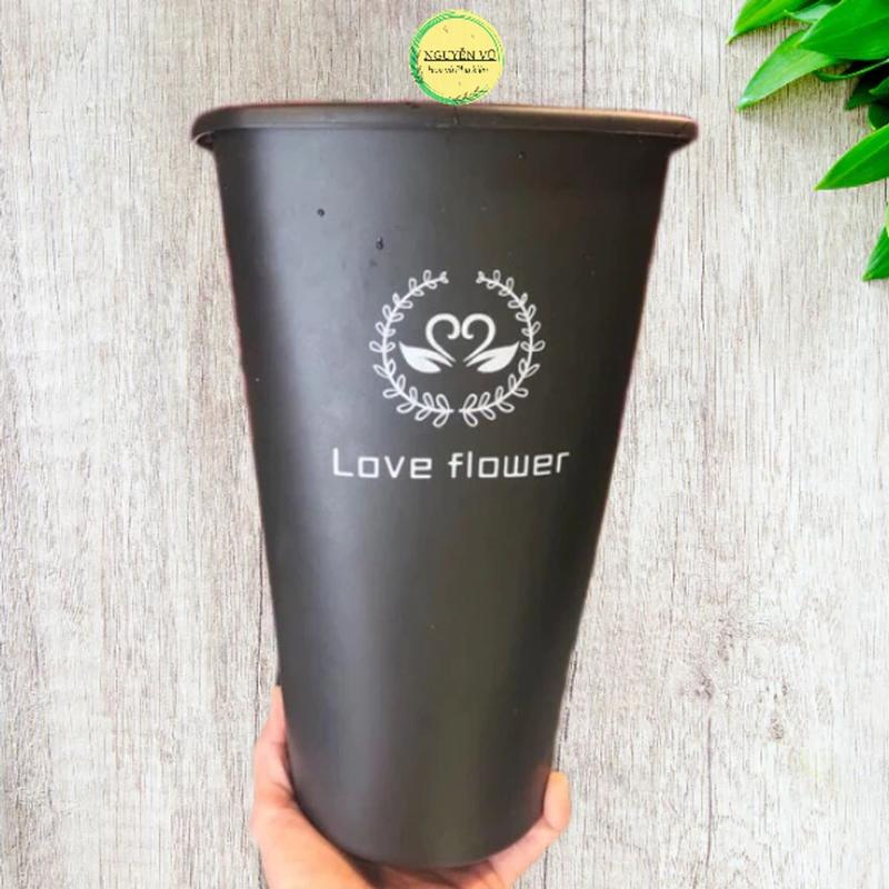 Xô bày hoa nhựa xô cắm hoa xô trồng hoa nhựa dẻo siêu bền sang trọng xô thiên nga đựnġ hoa lụa hoa tươi hoa giả xô nhựa vuông đen đựng hoa xô to đại bình hoa để kệ xô treo kệ