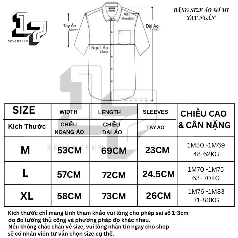 Product Introduction of Áo sơ mi nam nữ tay ngắn Lụa Xốp trẻ trung Hot trend thời trang Unisex 17.Seventeen Menswear Cổ Tròn 0