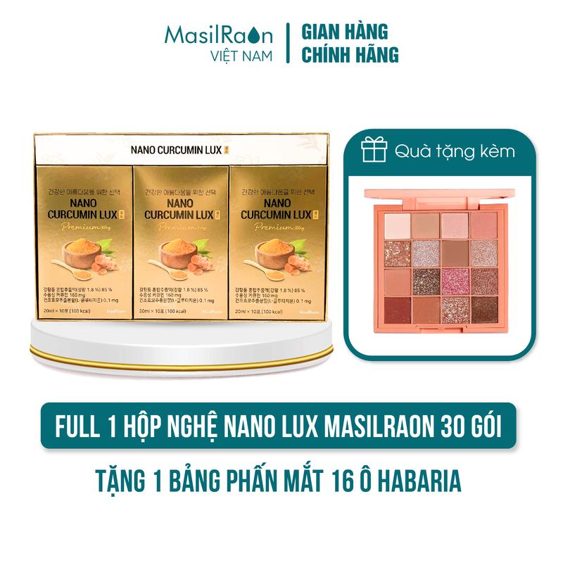 lananhdaily22 x MasilRaon Việt Nam DD N54a - liệu trình 1 tháng 1 Hộp Nghệ nano Lux Masilraon 30 gói Hàn Quốc Tặng 1 bảng phấn mắt habaria 16 ô