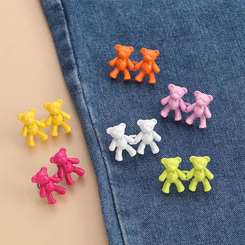 Product Introduction of 1Pair Nail-free Jeans Bear Waist Buckle Removable Closing Artifact Invisible Snap Button Tightening Waistband Button Adjustable 11