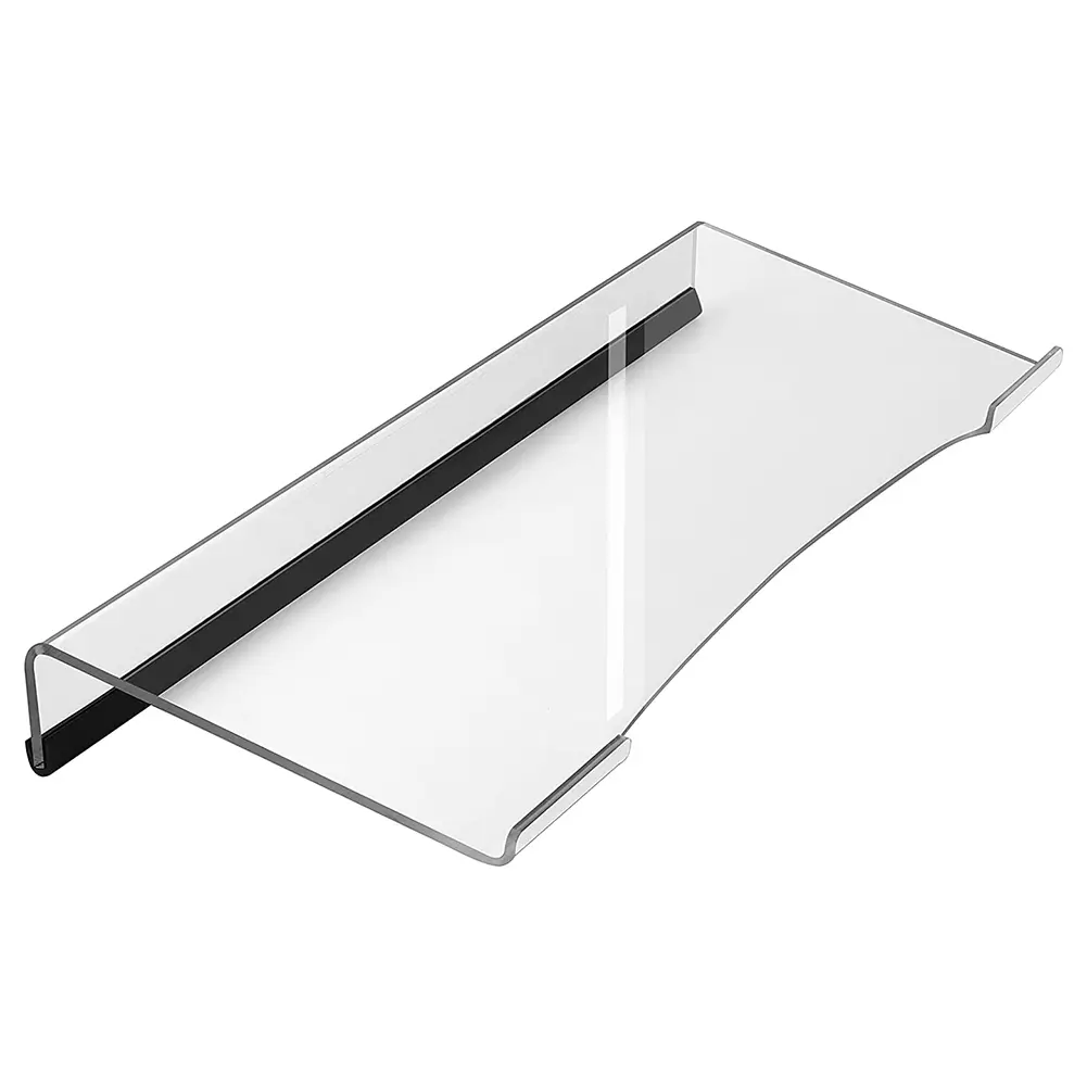 Pemegang papan kekunci akrilik, pendirian papan kekunci komputer senget akrilik, pendirian papan kekunci yang jelas untuk menaip ergonomik, meja pejabat B Office