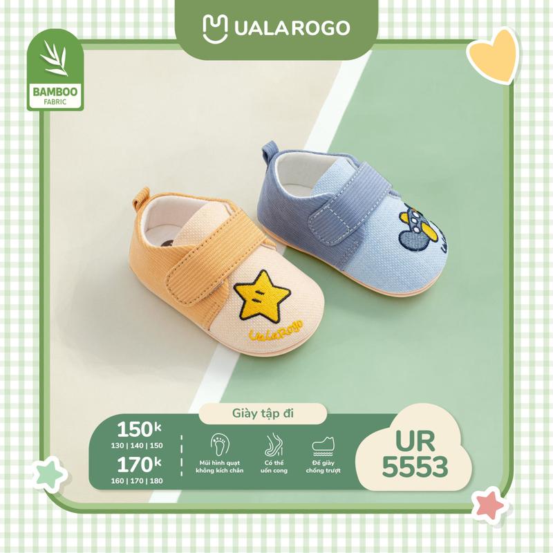  Giày Tập Đi Thêu Hình Ngộ Nghĩnh Cho Bé Trai Hoặc Bé Gái UalaRogo UR 5553 