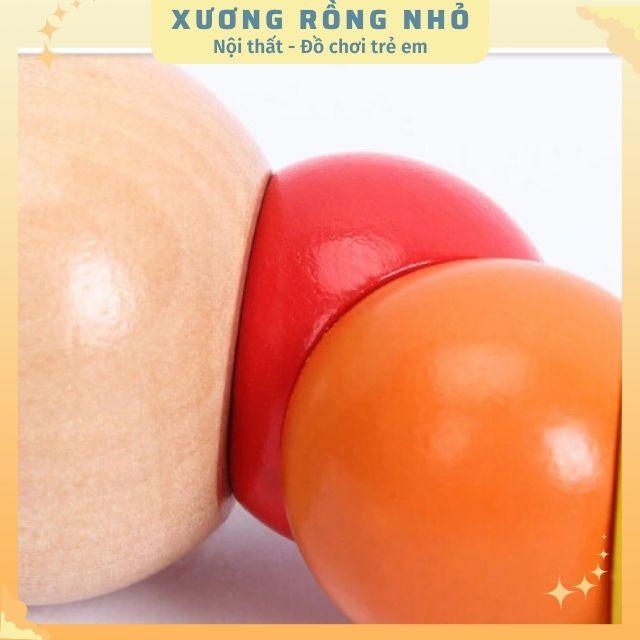 Đồ Chơi Con Sâu Gỗ - Uốn Dẻo - Nhiều Màu Sắc, đồ chơi gỗ phát triển trí tuệ, giáo cụ montessori, Xương Rồng Nhỏ 7