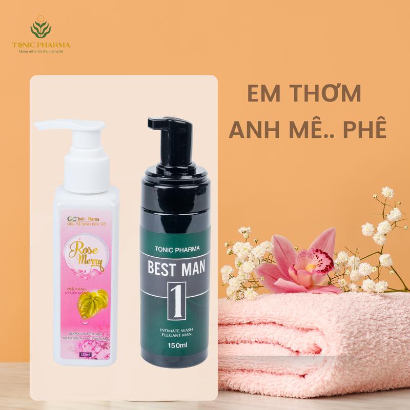 SPECIAL COMBO Gel vệ sinh phụ nữ + Bọt tuyết vệ sinh nam giới Best Man 1 - Tonic Pharma Dưỡng Thể
