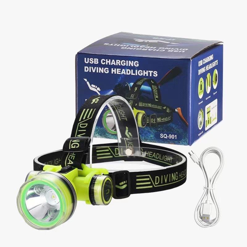 Product Introduction of New cross-border strong light diving headlight outdoor head mounted headlight long range high-power LED waterproof headlight 1