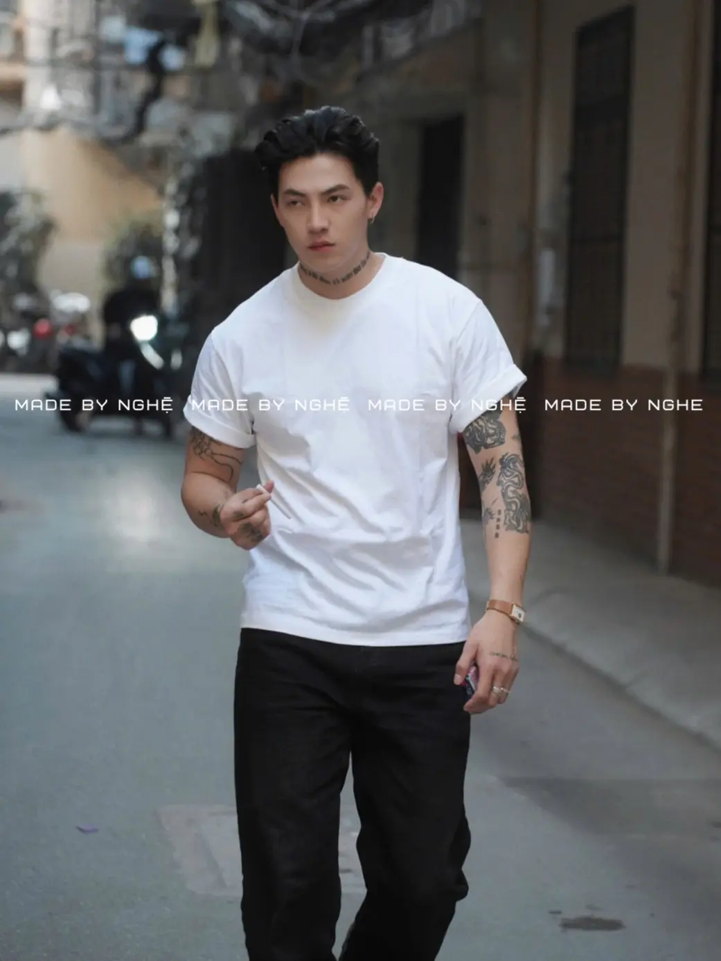 N G H Ệ - Áo thun trơn cao cấp màu trắng