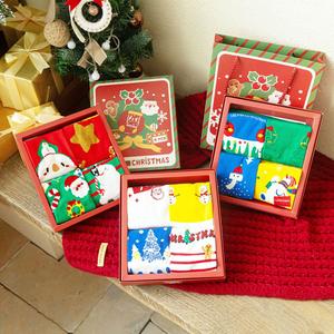 Christmas Socks Gift Box Four Pairs Cartoon Santa Claus Pattern Winter Thick Warm for Men and Women Pair of Socks Creative Gift