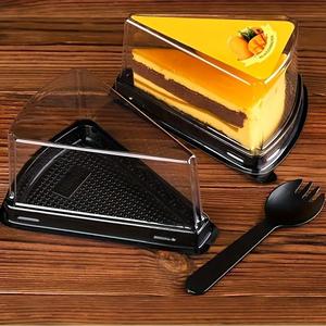 Recipiente transparente para rebanadas de pastel, 50 piezas de tapa de recipiente de plástico desechable para tarta de queso con , herramientas para hornear para restaurante comercial