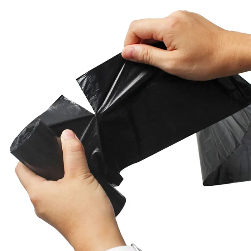 Túi đựng rác màu đen, 1 cuộn / 50 chiếc, Thích hợp để làm sạch nhà bếp và nhà vệ sinh, Thực Dụng, dày, làm bằng nhựa