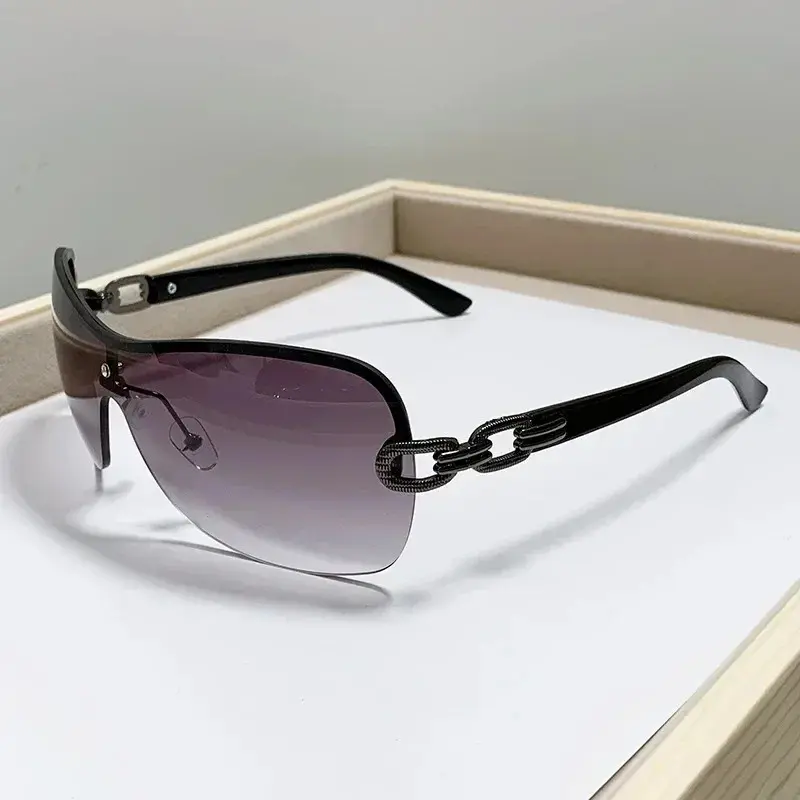 Luxury Rimless Square Sunglasses Women Men Designer Brand Sun Glasses Female Male Cute Gradient Mirror Oculos De Sol