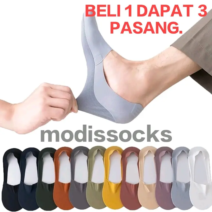 hidden sock paket 3 pasang| kaos kaki pendek tersembunyi saat pakai sepatu Pergelangan kaki Tidak terlihat Polos Pria Wanita