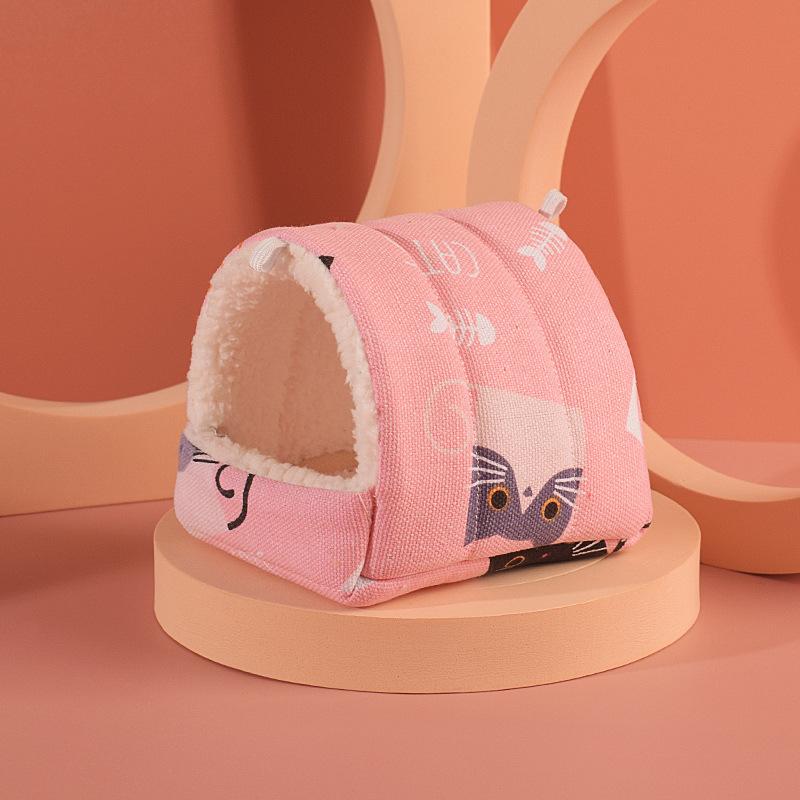 Hamster cotton nest small pet thick winter house semi-enclosed warming bed golden silk bear sleeping bag guinea pig nest 7