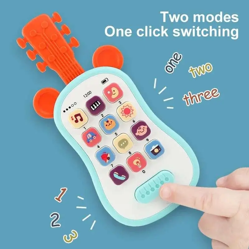 Guitar Phone Music Sound Sleep Analog Phones Kid Baby Early Education Toys for Children Gifts