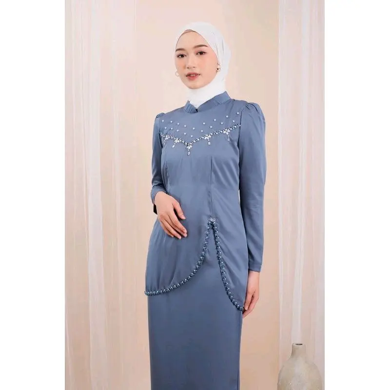 Felicia Set Baju Kurung Melayu Malaysia Terbaru Wanita Atasan Karet 3