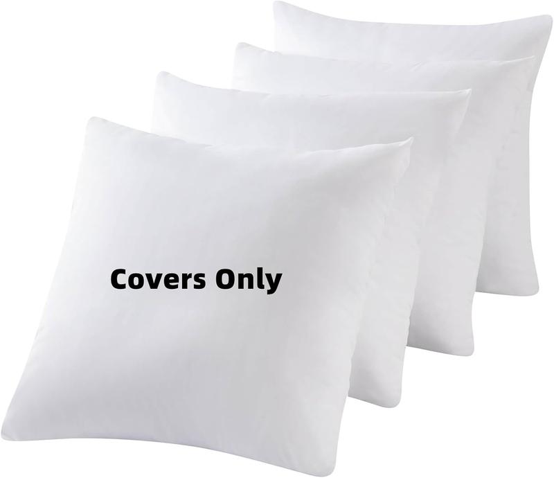 TikTok Shop 4 Pack Waterproof Down Proof Pillow Protectors with Zipper 18x18 Zippered Pillow Covers for Square Throw Pillow