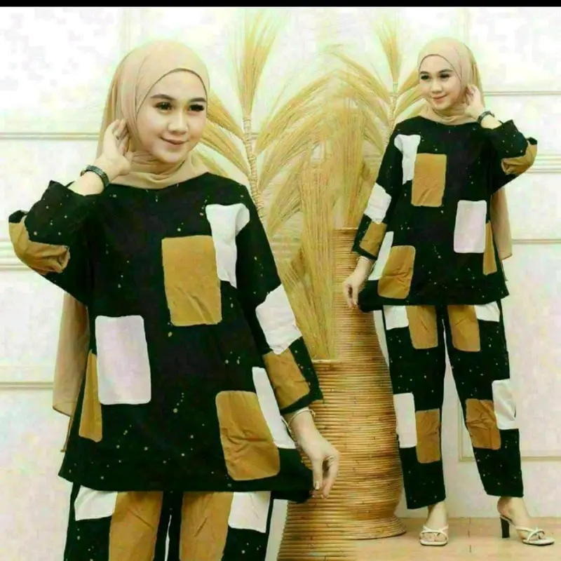 one set rayon baju batik wanita dewasa resleting busui Setrip Nyaman 0