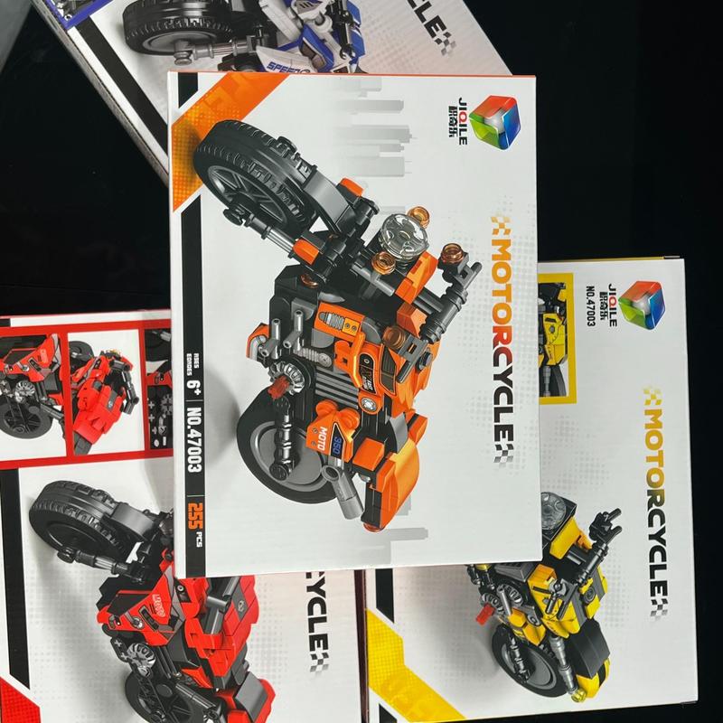Product Introduction of Motorcycle Model Building Blocks, 4 Counts/box Assembled Motorcycle Toy Gifts, Creative Blocks Building Toy for Teens & Adults 5