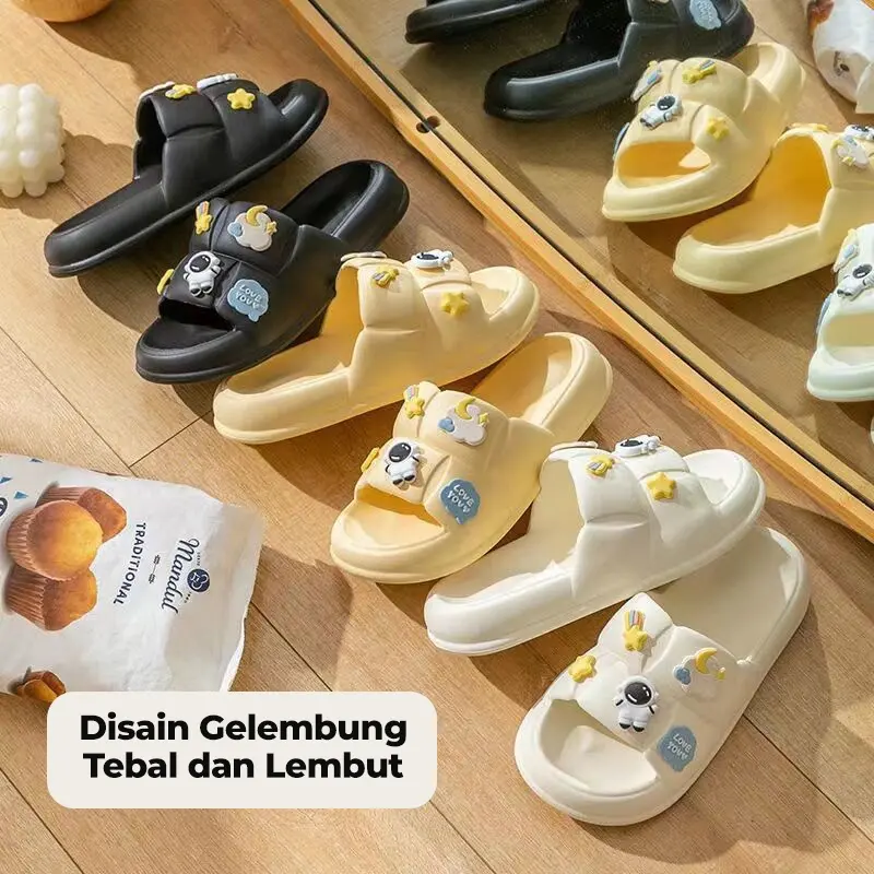 Dejavu Sendal Wanita Jelly Karet Sandal Korean Style Sandal Slop Flat Rumahan Empuk Elastis Sendal Anti Slip HSN109 3