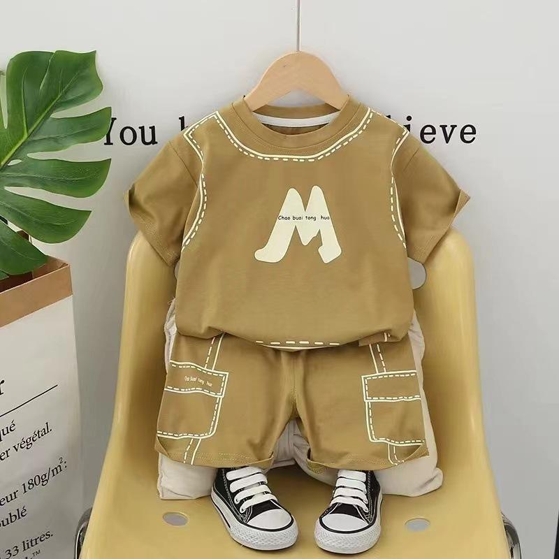 Product Introduction of Bộ Đồ Bé Trai Mùa hè, AG SHOP, Hàng Mới Về Năm 2024, Áo Thun ngắn Tay Cổ Thuyền Chữ Cái, Quần Đùi Thường Ngày Cho Em Bé Trai, Bộ Hai Mảnh, Thiết Kế Thiên Thần, [Phiên Bản Mới] ✨ [Thiên Thần] ✨ 4