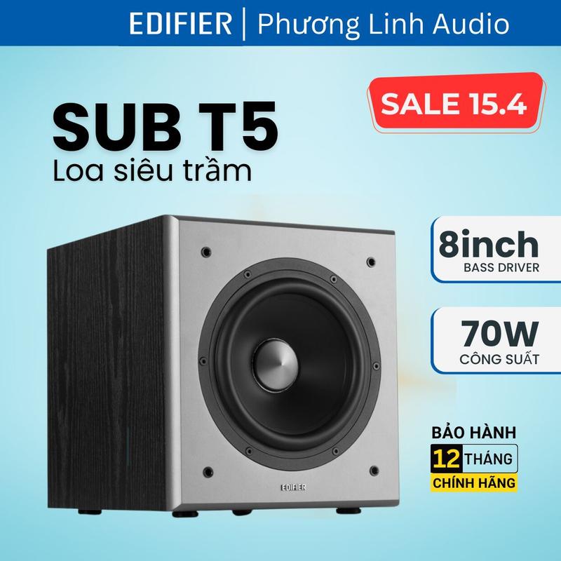 Loa EDIFIER T5 siêu trầm - Công suất 70W, Củ Loa Bass driver 8 inch, Low Pass Filter, Nghe Nhạc hiệu ứng bass mạnh mẽ | Hãng chính hãng, Bảo hành 12 tháng