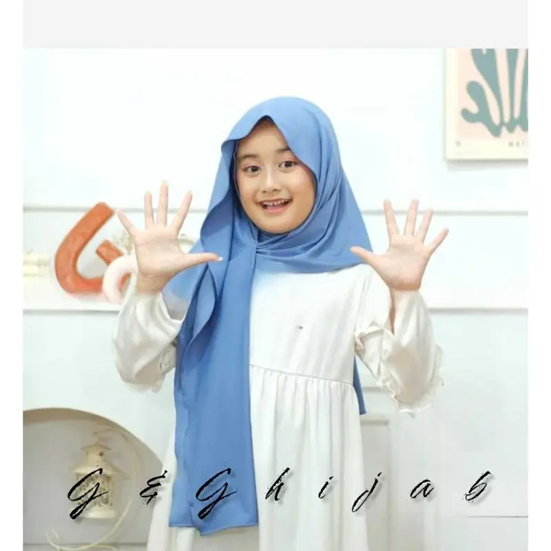 Pashimina Anak Instan Inner Leher | Pastan Inner Menutup Leher Anak Jersey Premium 6 Samapai 13 Tahun 5
