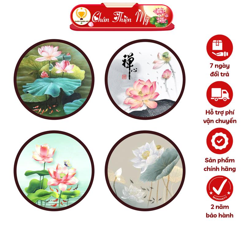  Hào Quang Phật Hoa Sen In Nano Kim Sa CHÂN THIỆN MỸ Decor Treo Tường Trang Trí Bàn Thờ Tượng Phật CHQHS-01 Đồng 