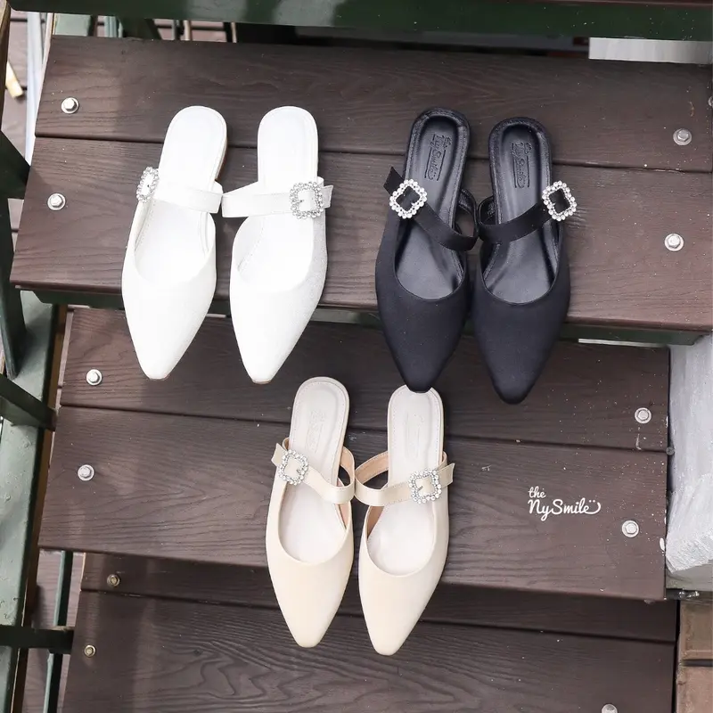 Dép sục nữ khóa vuông trendy , sục mũi nhọn - THENYSMILE - JICKI 2