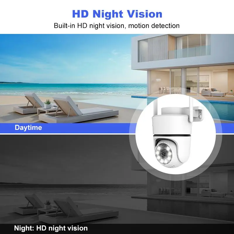 2.4GHz WiFi Outdoor Security Camera, 360° Outdoor Security Camera, Smart Security Camera, USB Powered Remote Phone Viewing Camera 5