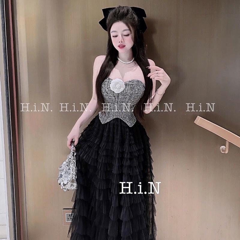 Set cv lưới dài áo quây dạ đính hoa  sm 3