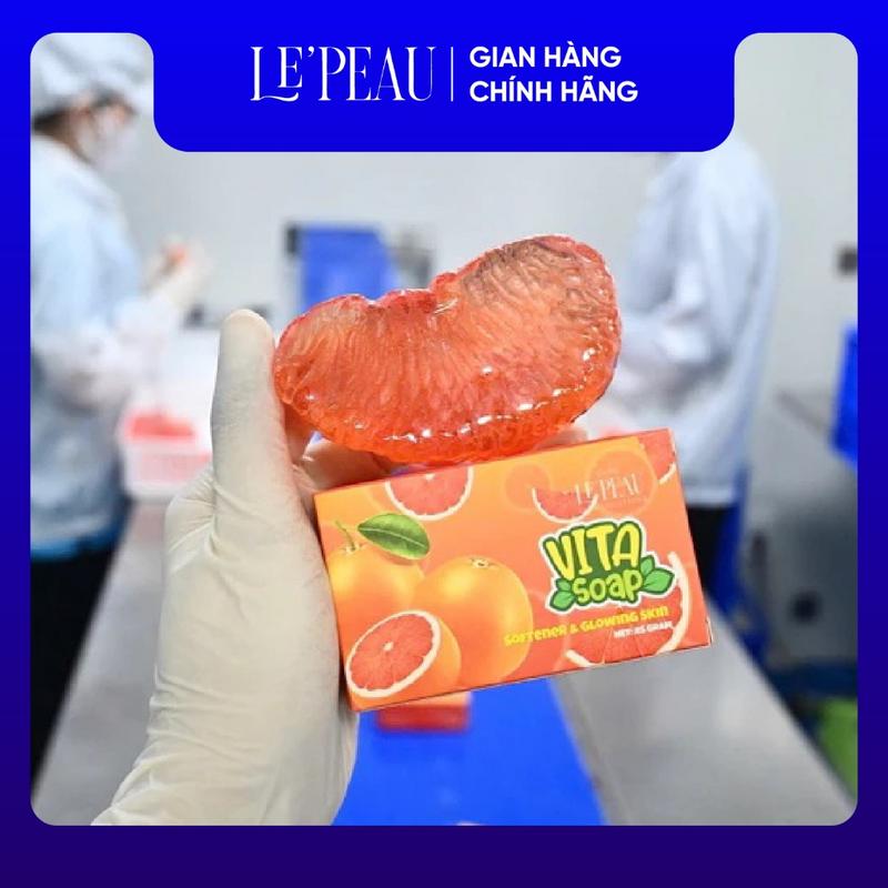 Xà Bông Tắm Trắng Mặt & Body Vita Soap 85g LE'PEAU - Kích Trắng, Tẩy Da Chết, Dưỡng Sáng Da 1
